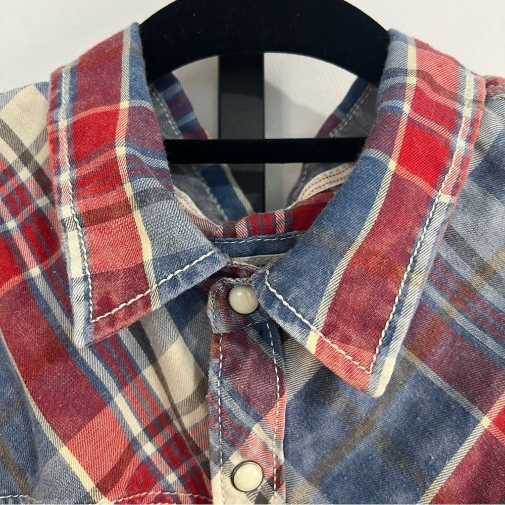 BKE vintage 1967 tailored fit, XXL, plaid pearl snap shirt - Picture 5 of 12